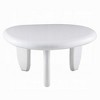 Royal Hampton End Table, 30 Inch Asymmetric, Tri Pebble Legs, High Gloss White - 4 of 4