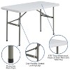 Emma and Oliver 4-Foot Granite White Plastic Folding Table - Banquet / Event Folding Table - image 3 of 4