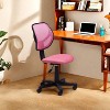 FurnitureR Desk Chair Mesh Armless, Ergonomic Adjustable Mid-Back Compact Rolling Swivel Computer Task Chair for Home Office Study Work, Pink - 3 of 3