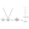 EVERLY JEWELRY | 1/3ct TGW White Sapphire 3-pc Set of Crown Ring Earrings & Pendant with Chain in Sterling Silver - 3 of 4