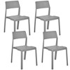 VECELO Plastic Stackable Dining Chairs Set of 4, Modern Kitchen Chairs with Wide Seat & Curved Back for Indoor or Outdoor, No Assembly - 2 of 4
