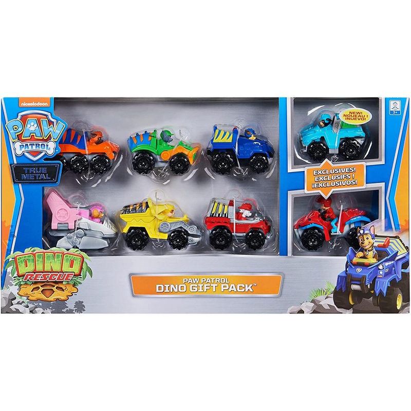 PAW Patrol, True Metal Dino Rescue Gift Pack of 8 Collectible Die-Cast Vehicles, 1:55 Scale, 1 of 4