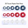 EpiqueOne 20-Piece Tissue Paper Pom Poms Party Decoration Kit - Blue, Red & White | Different Sizes - 6", 8", 10", 12" & 14" - 3 of 4