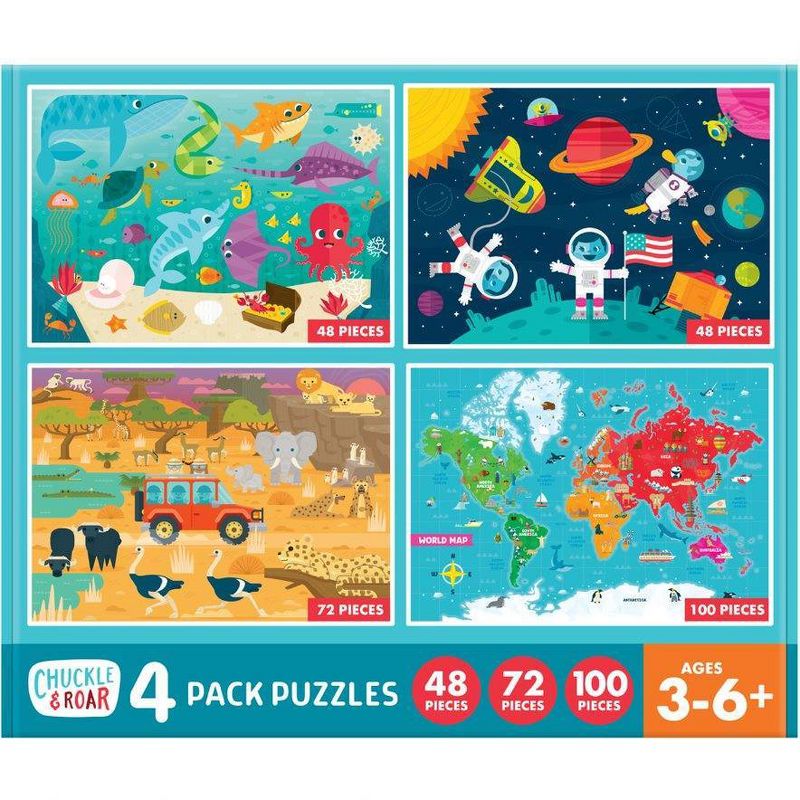 Chuckle &#38; Roar Jigsaw Kids Puzzles 4pk, 4 of 12