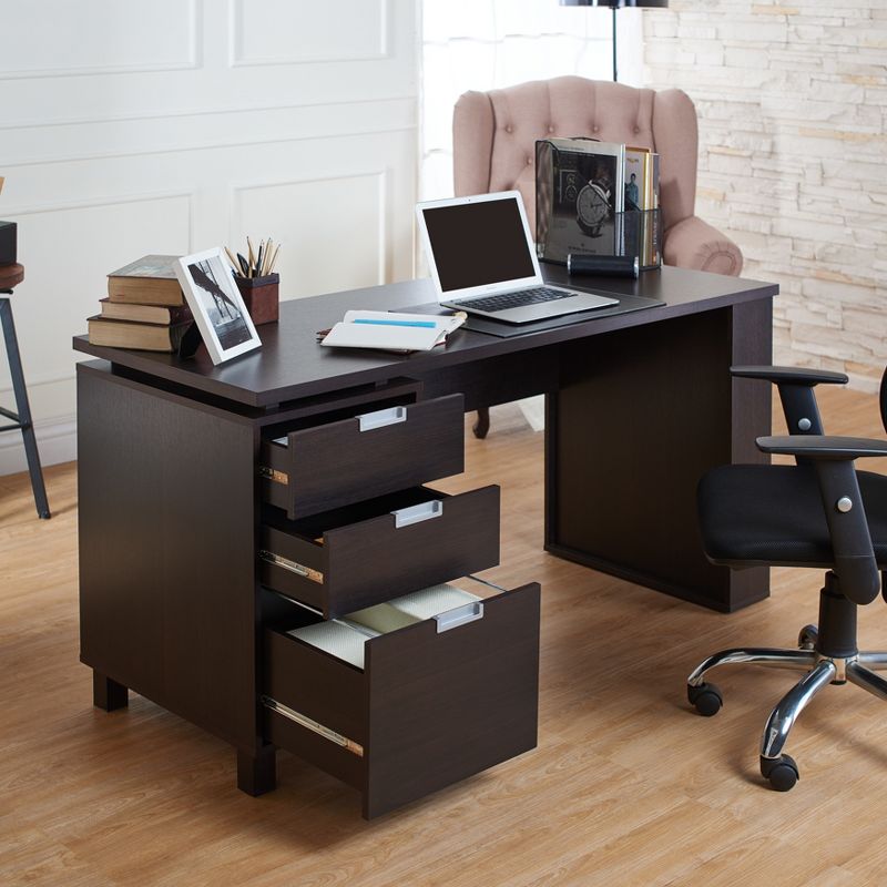 Abella Office Desk Espresso - HOMES: Inside + Out, 5 of 9