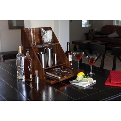 Madison Acacia Tabletop Bar Tool Set Kit