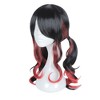 Unique Bargains Women's Halloween Curly Wigs 24" Black Red with Wig Cap - 2 of 4