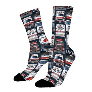 Patriotic Essential Vehicles Women Printed Crew Socks Funny Funky Socks Soft Polyester Novelty Gifts for Artists Men - 1 of 1