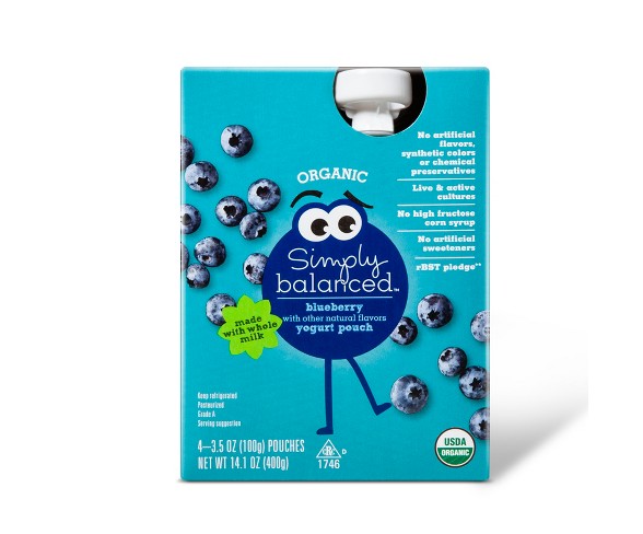 Blueberry Yogurt Pouches - 4pk/14.1oz - Simply Balanced&#153;
