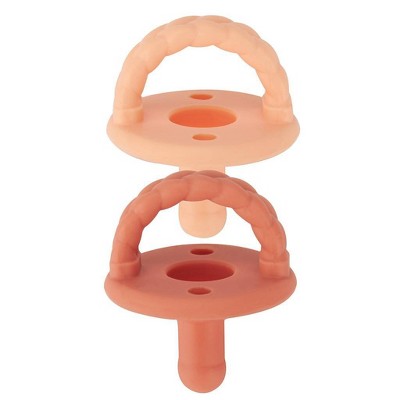 Itzy Ritzy 2pk Sweetie Silicone Soother Pacifier - Apricot/Terracotta
