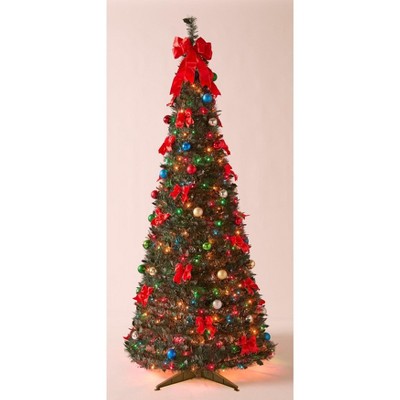 BrylaneHome 6 Ft Fully Decorated Pre-Lit Pop-Up Christmas Tree