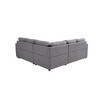82.30" Convertible L-Shaped Sleeper Sectional Sofa with Pull-Out Bed & Storage Seat - 2 of 4