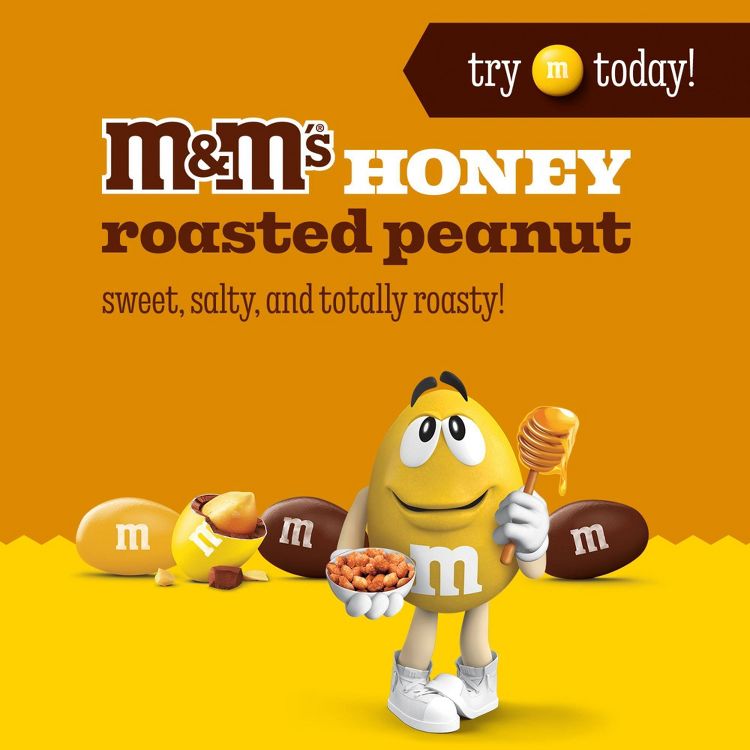 MnM'S Honey Roasted Peanut Milk Chocolate Candy 9.0 oz Resealable Pack – Chocolate Honey Mix, Sweet and Salty Snack & Candies 