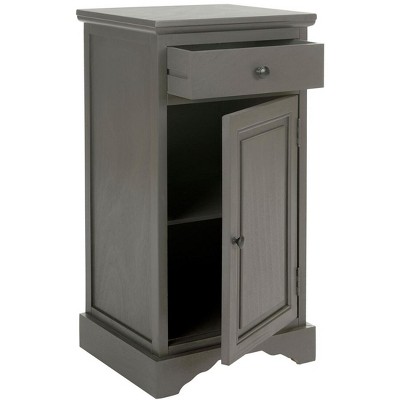 Transitional Grey Pine Freestanding Office Storage Cabinet