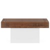 Resenkos Center Coffee Table, Living Room Table,Square Coffee Table, Farmhouse Wood Cocktail Table with LED Light,Brown & White - 2 of 4