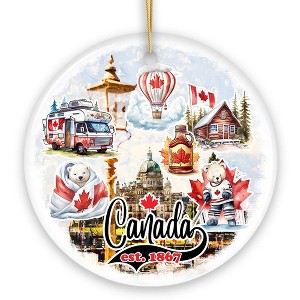 Canada Cultural Heritage and Traditions Artwork Ornament, Canadian Landmarks and Travel Christmas Gift| OrnamentallyYou - 1 of 4