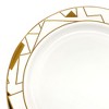 Smarty Had A Party 7.5" White with Black and Gold Abstract Squares Pattern Round Disposable Plastic Appetizer/Salad Plates (120 Plates) - image 2 of 2
