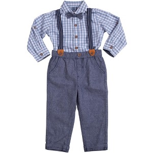 Little Lad Baby Boys 4 Piece Suspender Pants Set - 1 of 1