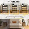 Fredees Rustic Nightstand with Gun Drawer, End Table with Charging Station, LED Bedside Table with Human Sensor Light. - 4 of 4