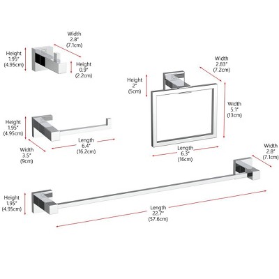 Chrome Stainless Steel 4-Piece Bathroom Hardware Set