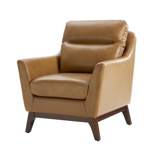 Numitor Mid-Century Mordern Genuine Leather Armchair| HULALA HOME - 1 of 4