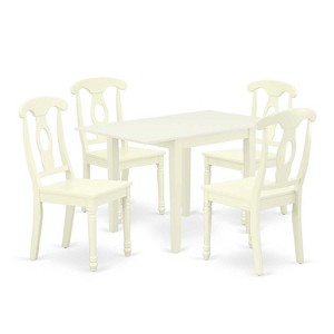 5-Piece Linen White Finish Solid Wood Top - Dining Room Set - Seats 4 - 1 of 4
