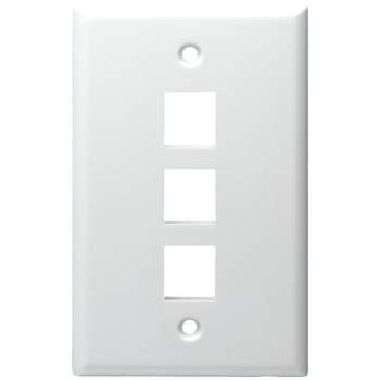 DataComm Electronics Multi-Port Standard-Size White Keystone Wall Plate