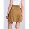 Allegra K Women's Elastic High Waist Casual Summer Linen Shorts - 3 of 4