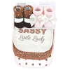 Hudson Baby Infant Girl Cotton Bib and Sock Set, Rustic Leopard, One Size - 2 of 4