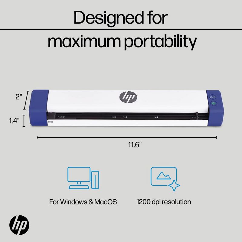 HP USB Document Scanner & Photo Scanner for 1-Sided Sheetfed Digital Scanning, 3 of 9