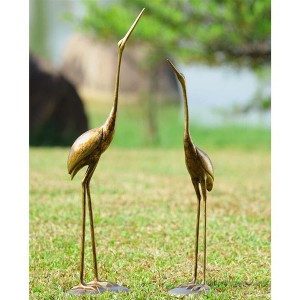 SPI Home Crane Pair – 29" H Bronze Metal Coastal Bird Sculptures for Indoor or Outdoor Decor - 1 of 3