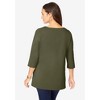 Jessica London Women's Plus Size Stretch Cotton Crochet Notch Neck Tunic - 3 of 4