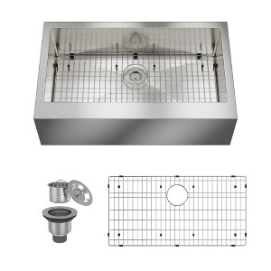 CASAINC 30" Stainless Steel Single Bowl Farmhouse Apron Kitchen Sink with Included Grid and Strainer - 1 of 4