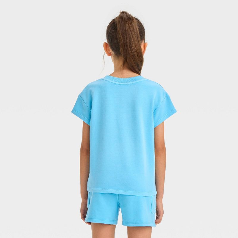 Girls&#39; Short Sleeve Icons French Terry Washed Top - Cat &#38; Jack&#8482;, 3 of 5