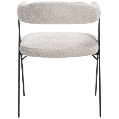 Izzy 33" Gray Chenille Upholstered Arm Chair with Metal Frame