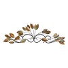 10" x 34" Metal Leaf Wall Decor Brown - Olivia & May: Iron Botanical Sculpture, Traditional Style - image 3 of 4