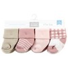 Hudson Baby Infant Girl Cotton Rich Newborn and Terry Socks, Mauve Taupe - 2 of 4