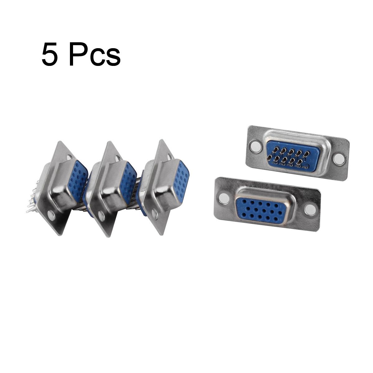 Unique Bargains Plastic Metal VGA Adapter 3.1 x 1.3 x 1.6cm 5 Pcs - thumbnail 2