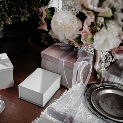 Gray Magnetic Gift Boxes with Lids, 9.5x7x4 Inches, 6 Pack