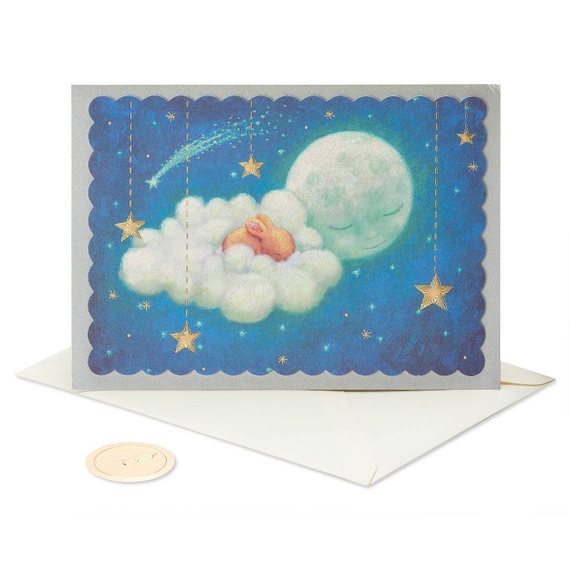 Baby Shower Card Bunny in Clouds - PAPYRUS, 1 of 8