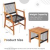 Costway Patio 3pcs  Acacia Wood Outdoor Furniture  Bistro Set All-Weather Rope Woven - 3 of 4