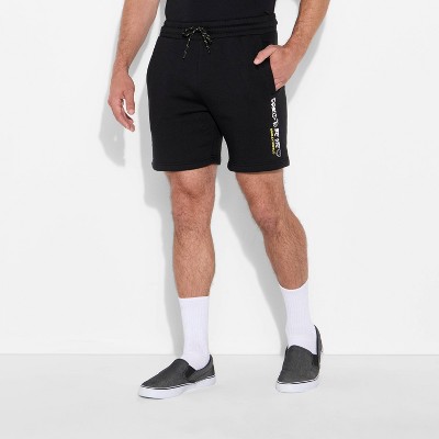 Pride Adult Smiley World Rainbow Heart Graphic Shorts - Black