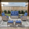 Belord Outdoor Patio Furniture Set with Glider Loveseat, Gray Wicker Deep Seating Patio Swivel Rocker Glider Chairs and Rattan Coffee Table - 2 of 4