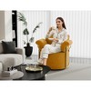 360-Degree Barrel Swivel Accent Sofa Chair, Plush Fabric Lounge Chair with Gold Metal Legs, Comfortable Round Armchair for Living Room - 4 of 4
