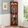 Corner Curio Cabinet Lighted Corner Display, Glass Display Shelf Shelving Bar cabinet with Tempered Glass Door - 2 of 4
