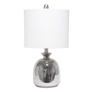 Hammered Glass Jar Table Lamp with Linen Shade - Lalia Home