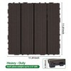 Gulches 9 PCS Heavy-Duty Recyclable Wood-Plastic Interlocking Deck Tiles, 11.8"x11.8"x0.98" 4-Slat, Coffee, Waterproof Indoor/Outdoor Flooring - 4 of 4