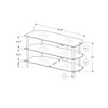 36" Metal TV Stand with 3 Clear Tempered Glass Shelves and Center Stand for Living Room - 3 of 4