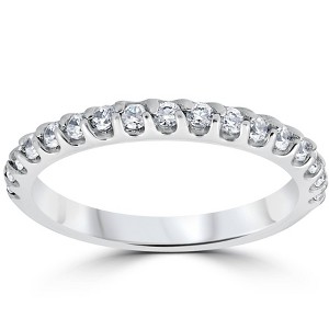 Pompeii3 1/2ct Prong Diamond Wedding Ring 14K White Gold - 1 of 4