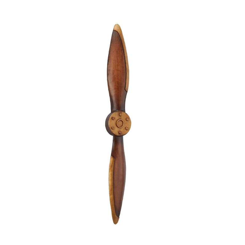 Metal Airplane Propeller 2 Blade Wall Decor with Aviation Detailing - Olivia & May, 3 of 9